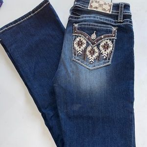 Miss me boot cut 31x34 embellished pocket jeans